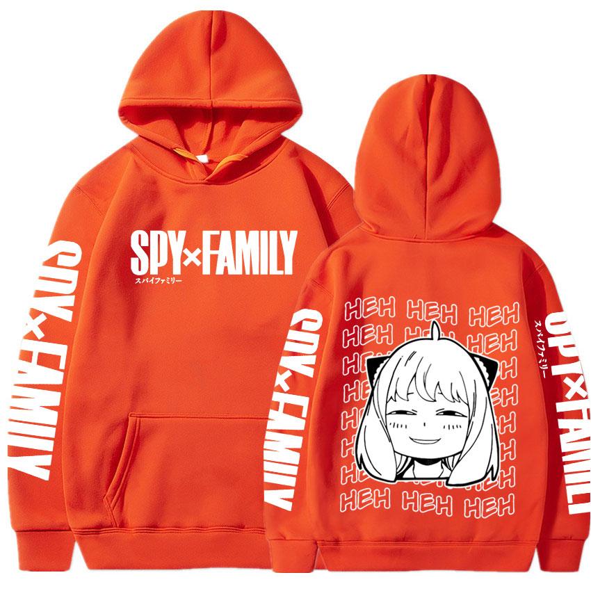 Funny Anime  Spy X Family Anya Forger Kawaii Hoodies Fashion Streetwear Harajuku Black And White Graphics Winter Warm Sweatshirt