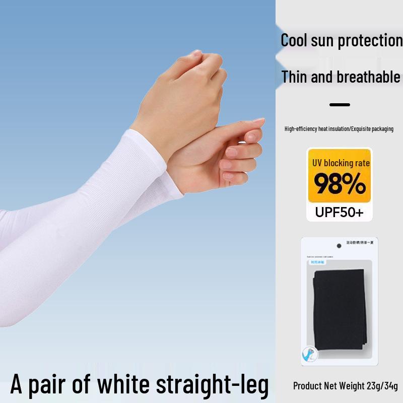 Ice Silk Sun Protection Arm Sleeves - Unisex, Breathable, UV Protection, Cooling, Elastic for Outdoor Sports