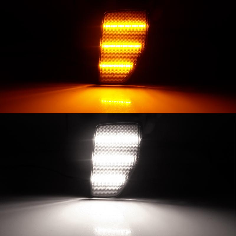 iJDM Car Amber Triple-Row LED Strip Front Fender Side Marker Lights Compatible With For Hummer H3 H3T Turn Signal Light