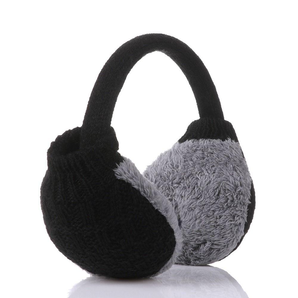

Мода Уличные Виды Спорта Пушистые Защитные Накладки на Уши Вязаные Наушники Наушники Грелки для Ушей чёрный