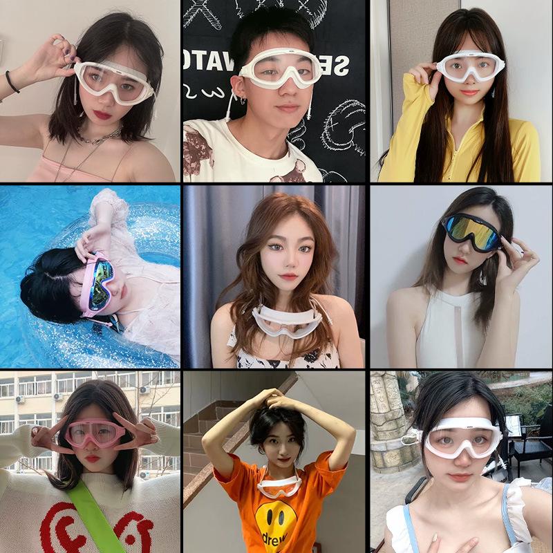 Swimming Goggles Anti-high Definition Waterproof and Anti-fog Myopia Adult Swimming Goggles Large Frame Swimming Glasses Swimming Equipment Supplies