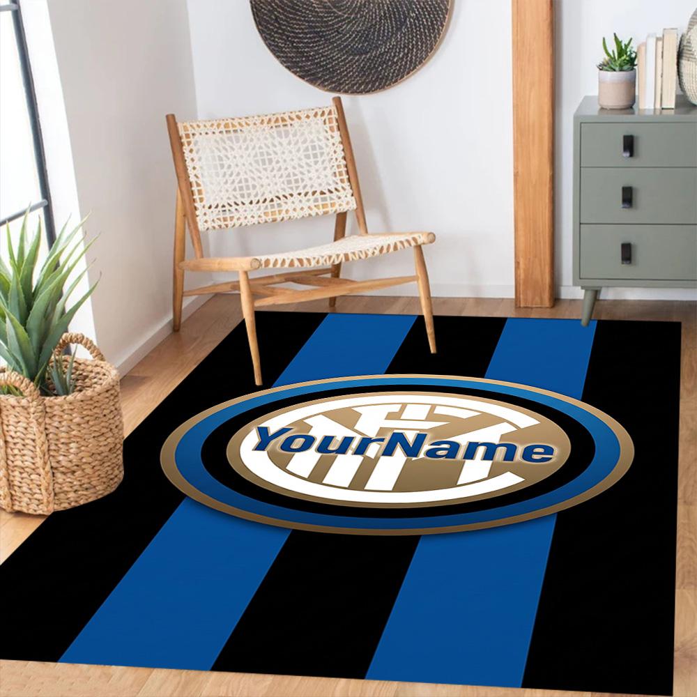 Inter Milan Personalized Text Carpet Design for Hallway Foyer Living Rooms Bedrooms Anti-slip Rug Office home decor