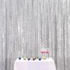 4x10FT Silver Sequin Photo Backdrop Curtain for Birthday Wedding Engagement Baby Shower Bachelorette Christmas Party Decorations