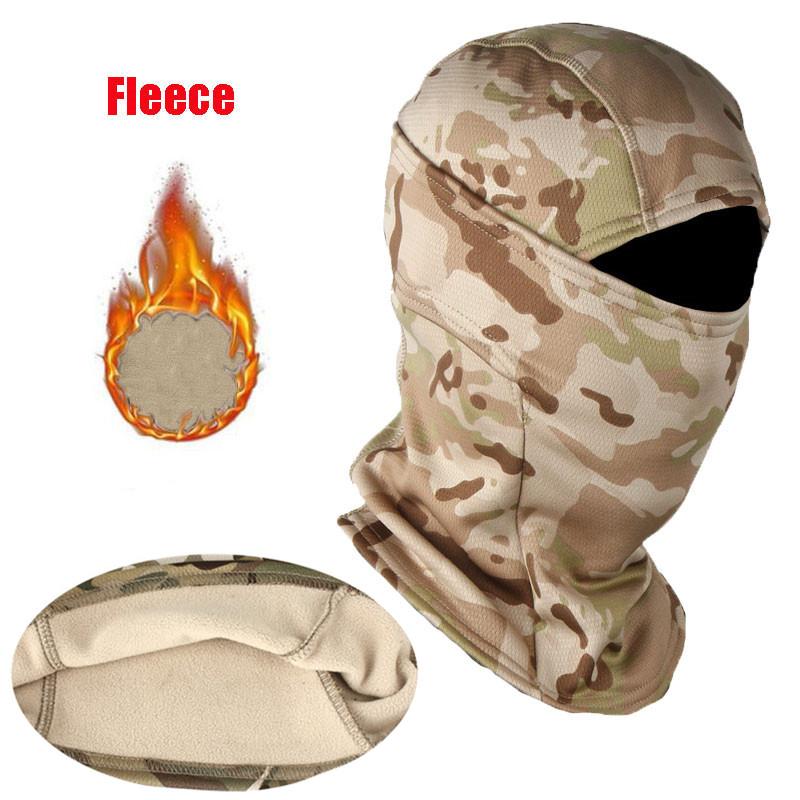 Fleece Tactical Camouflage Balaclava Full Face Mask Winter Warm Wind Shield Biking Hiking Skiing Scarf Hat Bandana Neck Gaiter