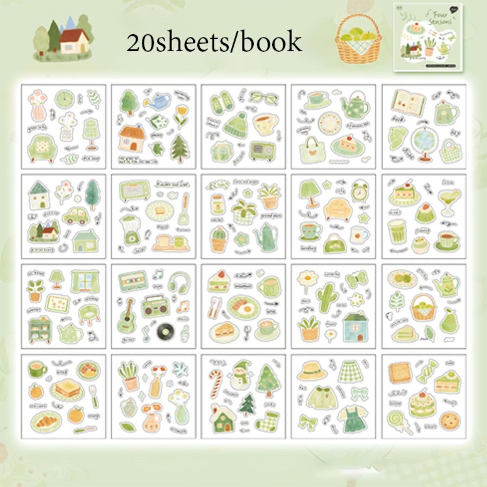

PET Sticker Book Four Seasons Series Craft Stickers Journal Decoration Summer