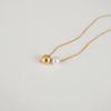 modernlike 14k gold-filled silver layered chain twin pearl ball pendant necklace