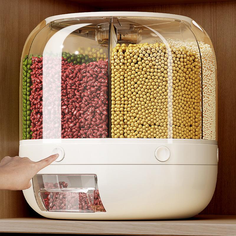 2024 Rotating Rice Storage Cylinder: Insect-Proof, Moisture-Proof, Sealed Grain Box for Home