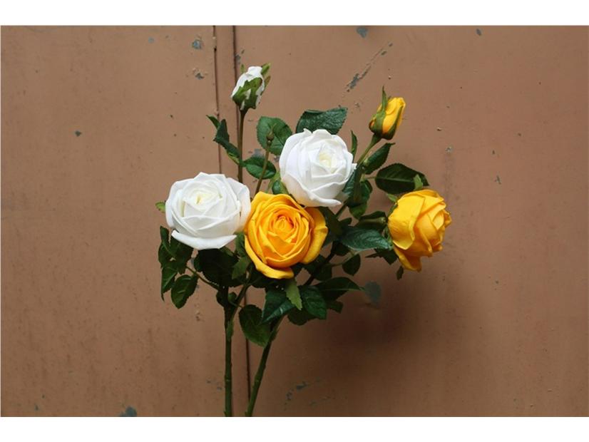 Handcrafted Rose Bouquet: Silk, Diamond Accents, Red & Pink for Living Room Decor