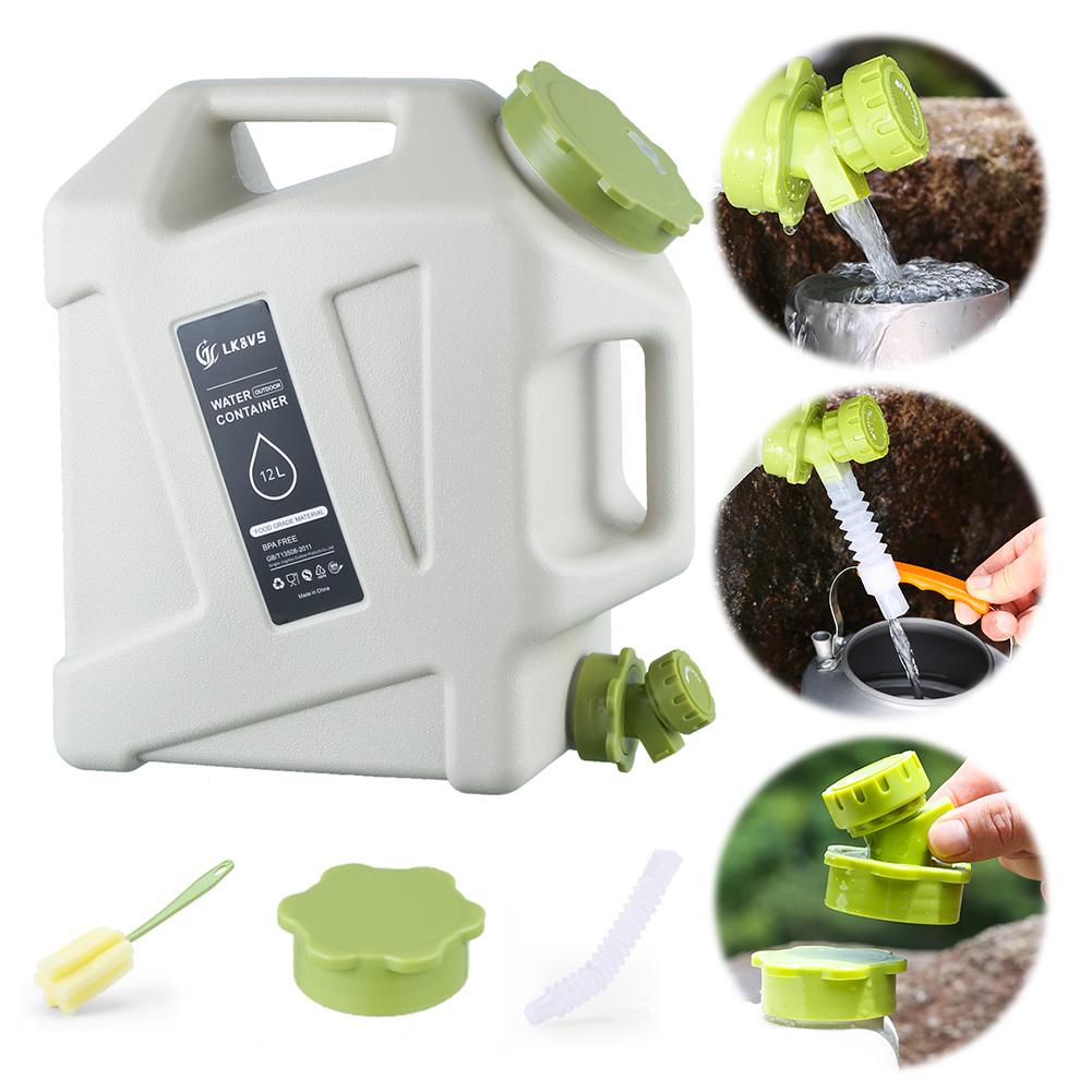3-12L Camping Water Bucket Large Capacity Water Bag Container with Faucet Portable Car Water Tank for Picnic Hiking Travel
