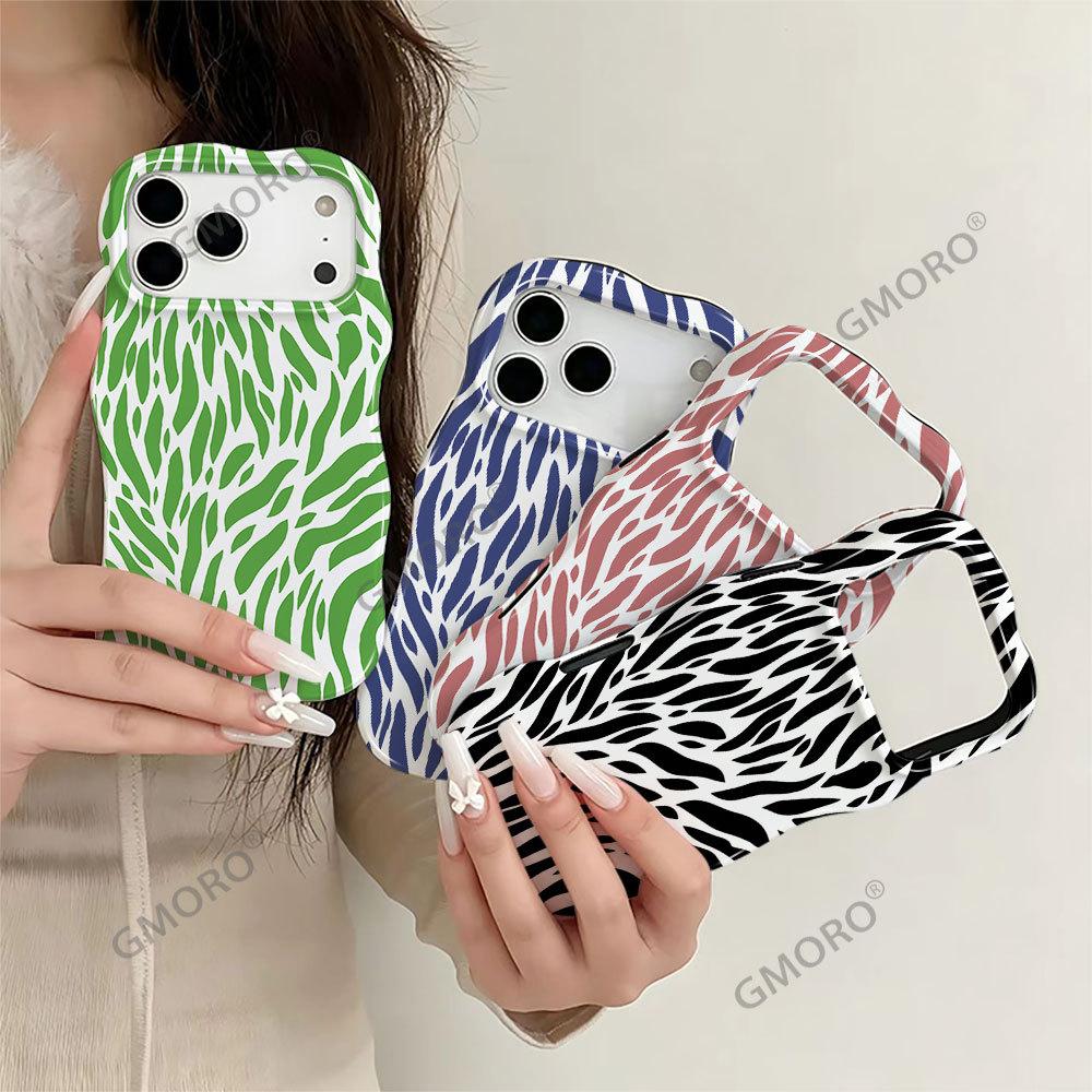 American Retro Dopamine Zebra Pattern Mobile Phone Case Apple 11promax Personality Creative Wave Film Case Ip11