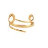 Europäisches und Amerikanisches Dickes Armband und Ring Schmuckset für Damen Goldfarbe Geometrische Linie Armband Ring Kombinationsset Geschenk