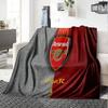 Arsenal Football Club Crest Flannel Blanket, Soft Polyester, Modern Design, All-Season for Camping, Travel, Gifts for Holidays or Birthdays