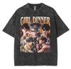 Funny Girl Dinner Caleb Graphic Tee Shirt Love and Deepspace Novelty Cotton T Shirts Fashion High Quality Vintage Washed T-Shirt