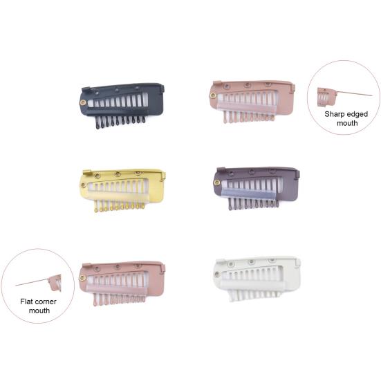 5Pcs Wig Clip with Safety Pin 10-Teeth Hair Extension Snap Clip Heavy Duty Metal Invisible Wig Securing Comb Chunni Dupatta Setting Clip