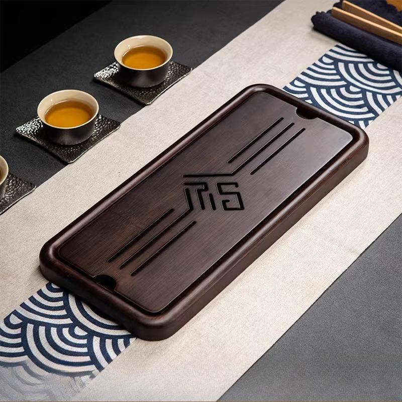 Dry Brewed Small Tea Tray Chinese Bamboo Rectangular Tea Tray Household Wet Dry Dual-use Teaset Tray Tea Ceremony Accessories