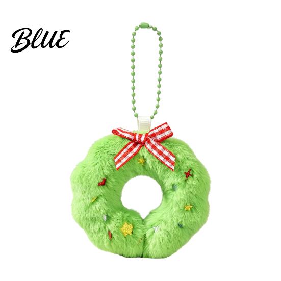 Plush Christmas Tree Cartoon Doll Santa Wreath Cute Stuffed Ornaments Keychain Gingerbread Ornaments Charms Holiday