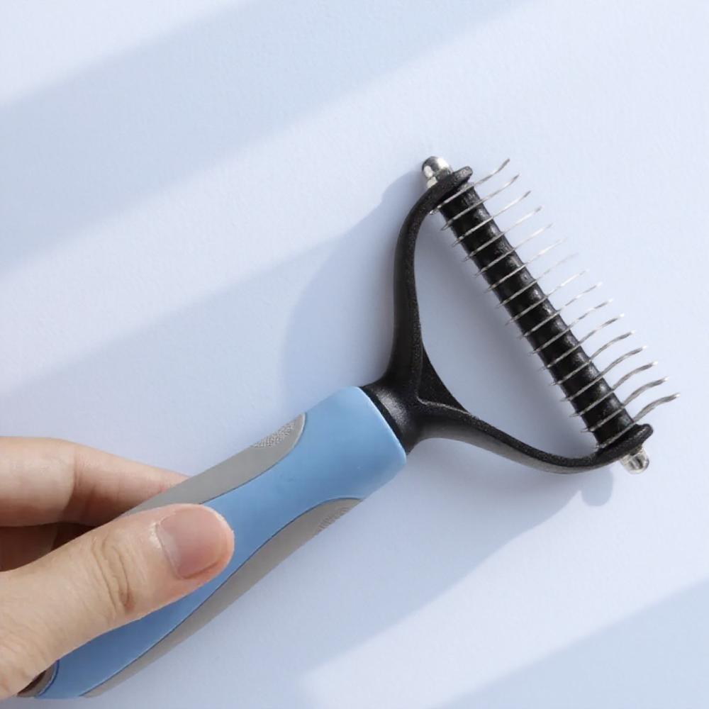 Stainless Steel Double Sided Detangling Rake Comb for Cats Dogs Cleaning Grooming Depilatory Pet Tool