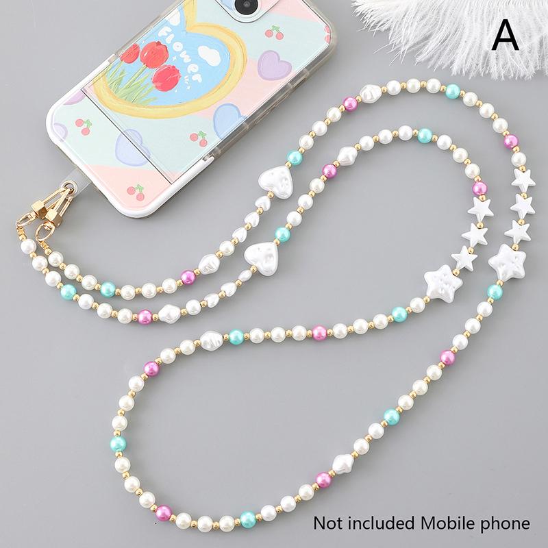 

60 см Ремешок-цепочка с жемчугом в форме сердца для телефона, через плечо, для подвешивания на шею, чехол для телефона, аксессуары для телефона для девочек против потери