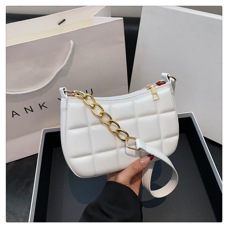 Trendy City Minimalist Grid Embossed Shoulder Bag For 2023 Fall/winter Season