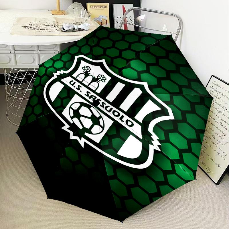 Sass-uolo Football Crest Umbrella 8-Frame for Travel, Camping, Casual Lightweight Portable Umbrella, Essential for Every Family Holidays Gift