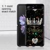 Etui Na Telefon Zflip4 Dla Samsung Z Flip3 5G z flip 3 5G zFlip Pokrowiec Muszla Na Telefon Komórkowy Caso Telefon Komórkowy Fundas Mama Królowa Księżniczka