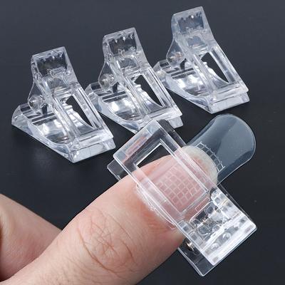 5/10 Stück Kristall Nail Art Verlängerungsclip Schnellaufbau Gelform Falsche Spitzen Clip Acryl UV Full Cover Builder Form Maniküre Werkzeug
