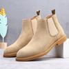 Fashion Korean Solid Color Cow Suede Ankle Boots for Men Fashion Casual Autumn New Designer Shoes Male Retro Big Size Chelsea Boots Man