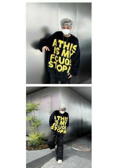 2026 American Retro Mink Fur Letter Sweater - Loose, Versatile Autumn/Winter Knitwear for Couples