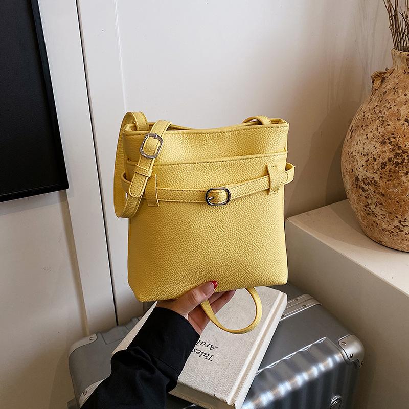 Simple bucket bag women's 2025 new trendy texture messenger bag versatile temperament shoulder bag