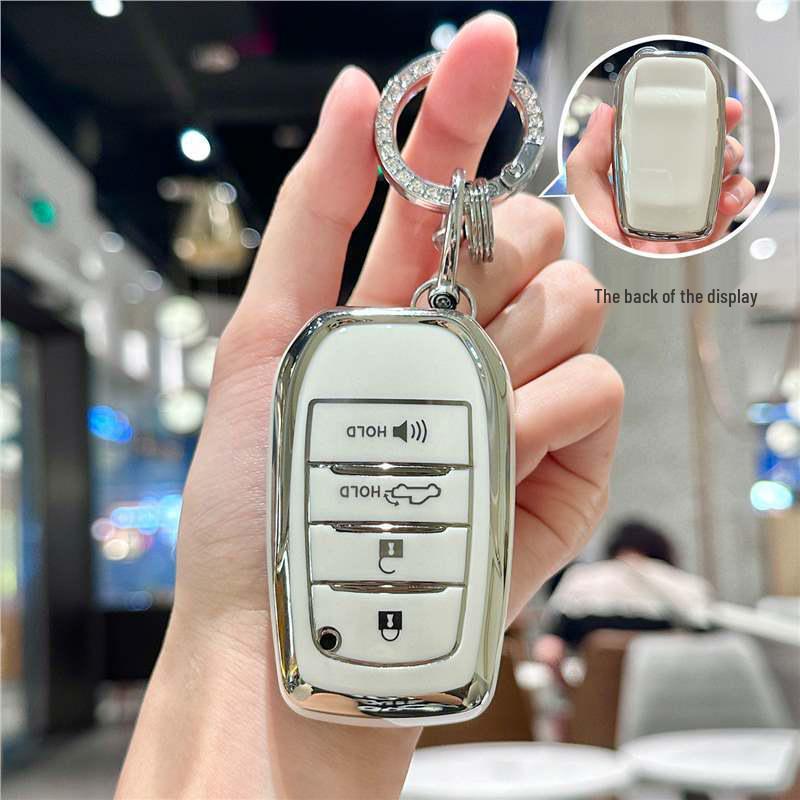 Silver Edge Key Case for Toyota Models: Corolla, RAV4, Camry, Vios, Highlander