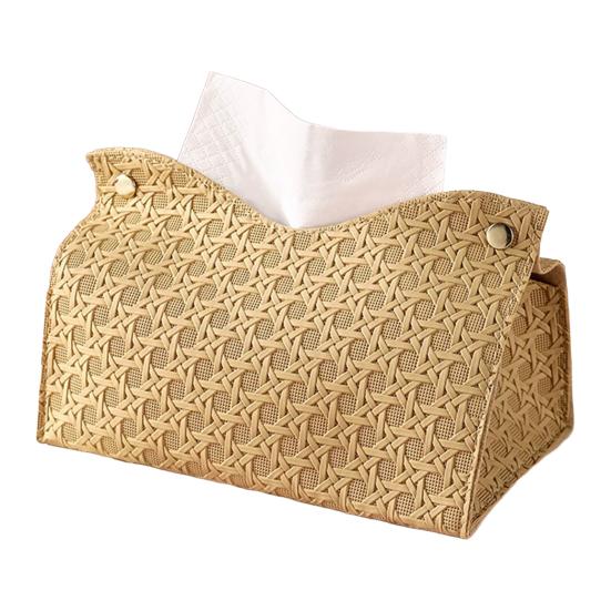 Tissue Box PU Leather Tissue Holder Smooth Dispensing Decorative Paper Towel Case Simple Style Organizer for Home Office Desktop