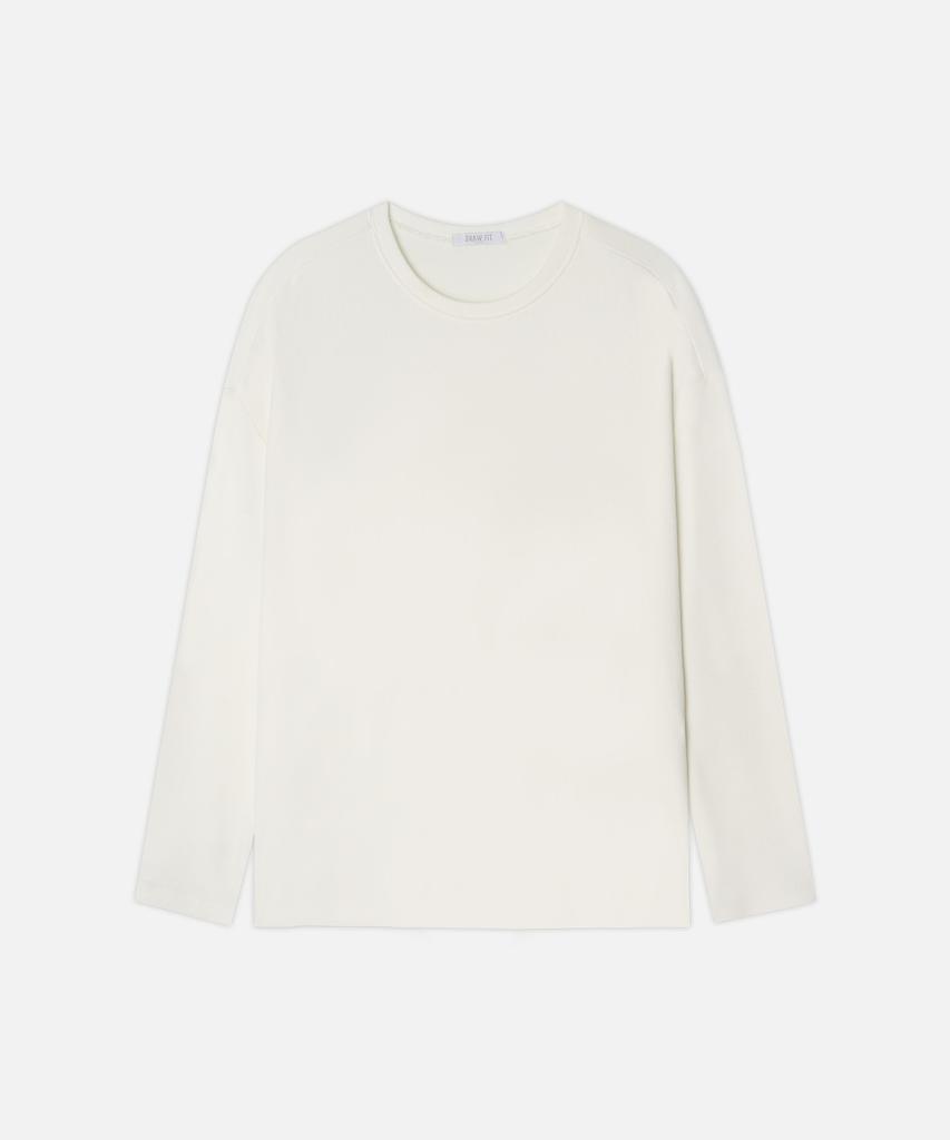 Drawfit Round Neck Knit T-Shirt [White]
