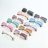 Trimmed sunglasses women's Japan and Korea fashion frameless square sunglasses driving sunshades
