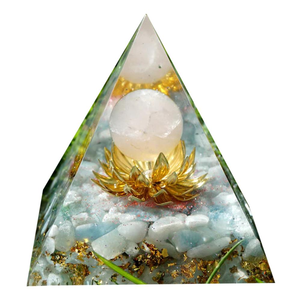 Energy Generator Orgone Pyramid Amethyst Peridot Healing Natural Crystal Reiki Chakra Generator Orgonite Pyramid Meditation Tool