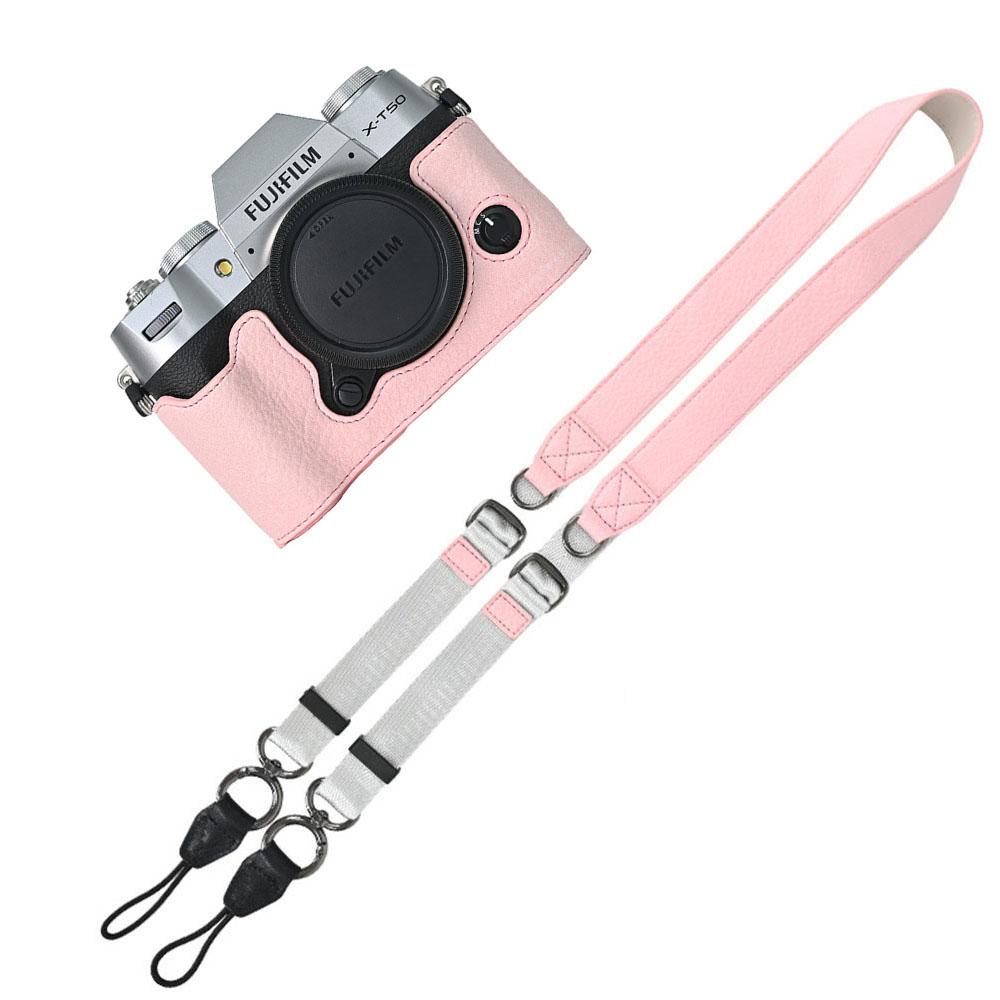 

Litchi Pattern PU Leather Camera Half Case for Fujifilm XT50 Fuji X-T50 Bottom Battery Opening Magnetic Cover