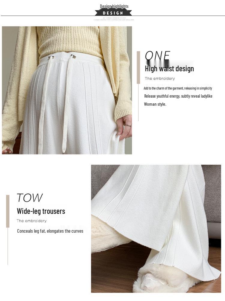 Autumn/Winter 2025 Postpartum Knit Straight-Leg Wide-Leg Slimming Floor-Length Pants