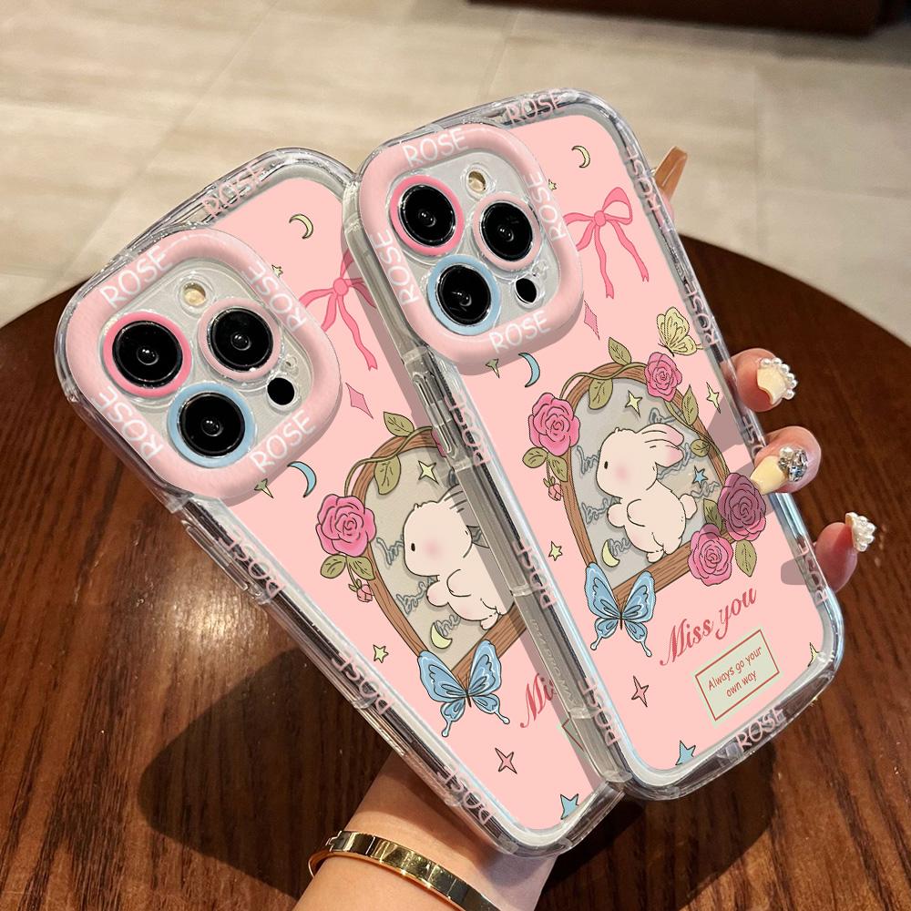 Mobile Phone Cases for iPhone 11 13 XR 15 Pro Max 12 14 Pro Max Case iPhone 16 7 Plus 8 Plus XS Max Cartoon Pattern Anti-drop Protection Shockproof
