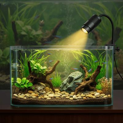 3/12 W Aquarium Klemmlampe Dimmbar Flexibel Biegsam LED Aquarienlicht Drehbar Praktische Landschaftslampen Reptilienbecken