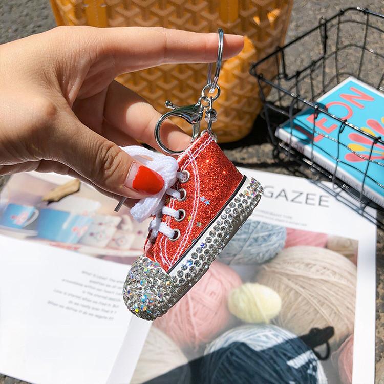 

Модный холщовый сверкающий брелок для ключей в виде туфли-машинки, подходит для различных случаев StyleC