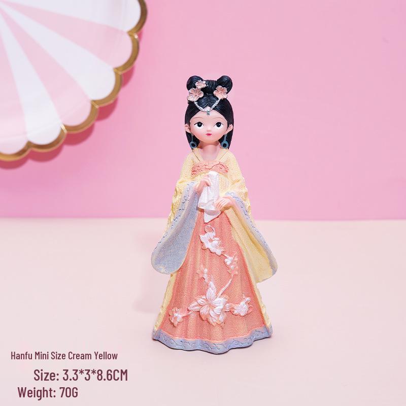 Figurine Fată Hanfu Stil Curte:  Ornamente Creative de Birou & Idei de Cadouri