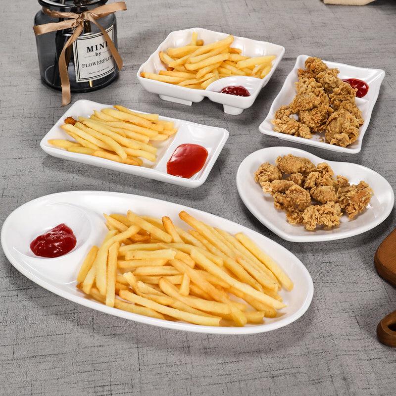 Japanese Style Melamine Double Divided Snack Plate