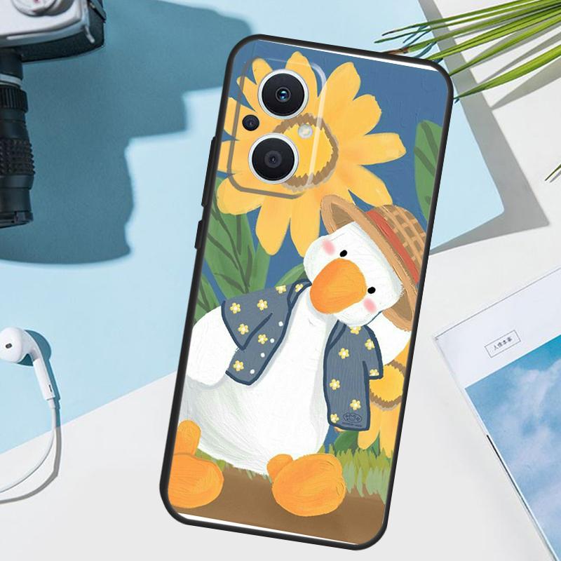 Cartoon Cute Animal Duck Case For OPPO Reno 13 13F 12 11 F 8T 7 8 10 Pro OPPO Find X8 X6 X3 Pro X5 Lite Cover Funda