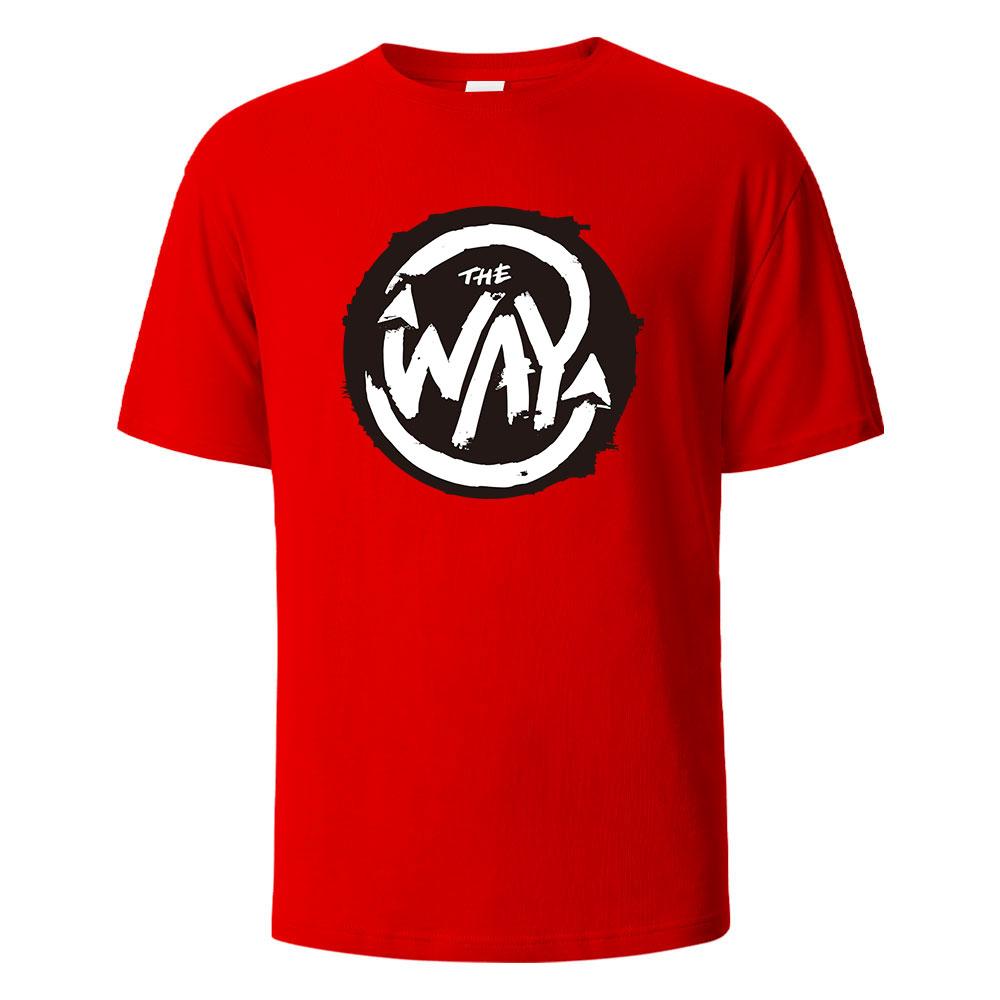 Herren bedrucktes T-Shirt The Way Streetwear 100% Baumwolle Oberteile für Herren Damen Sommer Atmungsaktiv Kurzarm Lässig Rundhals Basic T-Shirts