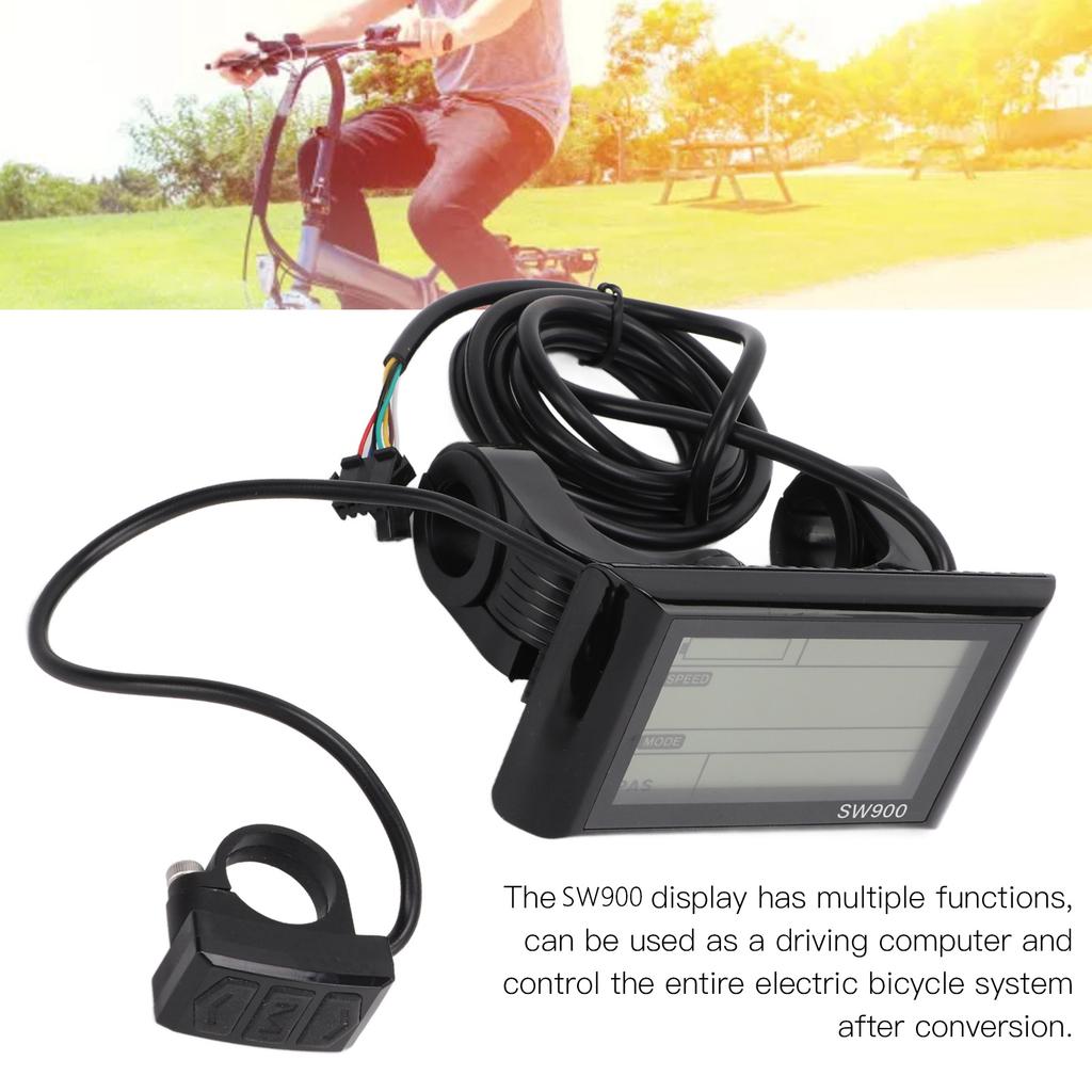 Electric Bicycle SW900 Display with 36V 48V Socket Durable Electric Bicycle LCD Display