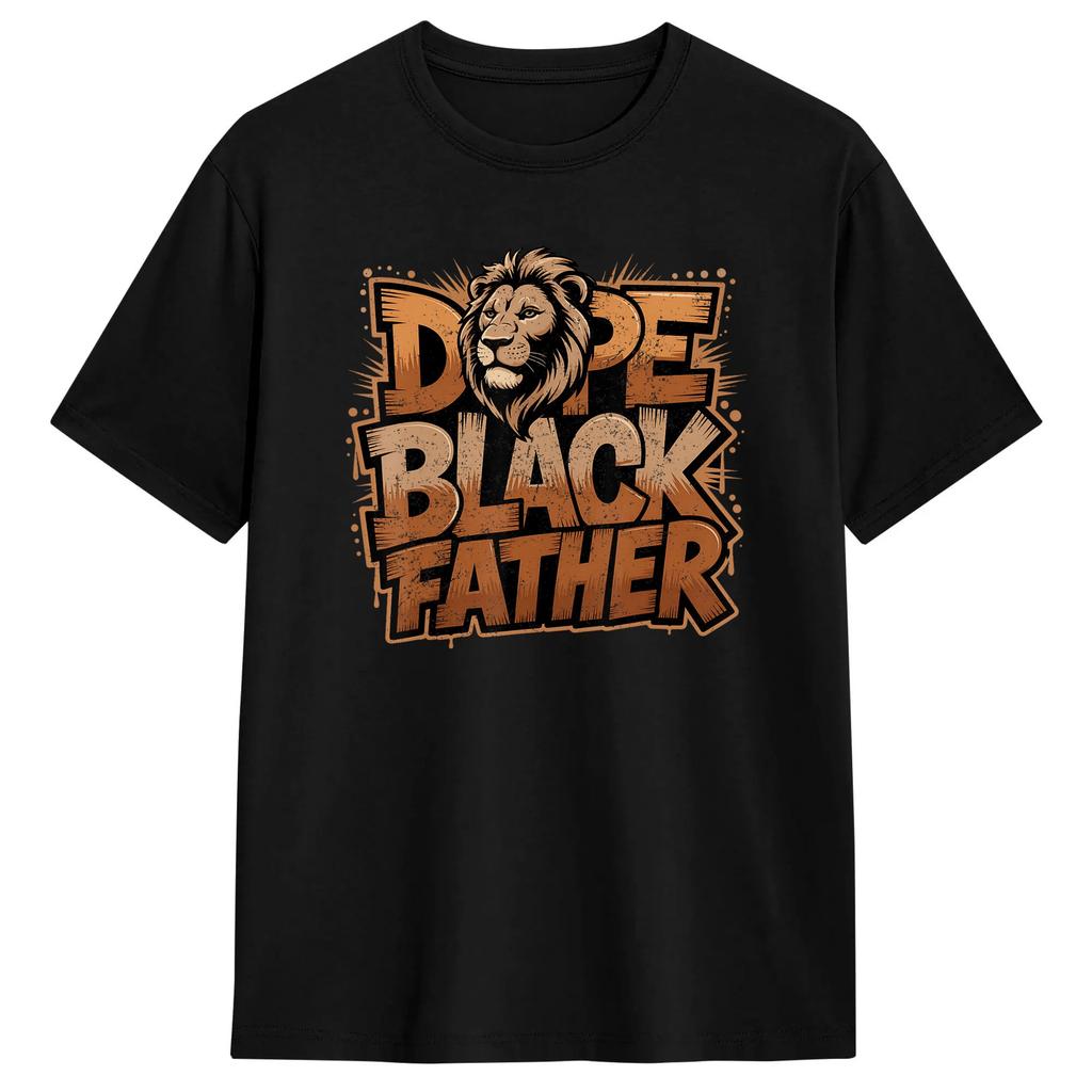 Oversized T Shirt Beach Dope Black Father Black History Month Novelty T Shirts 100 Cotton Tshirt for Men Y2K Basic Print Tees
