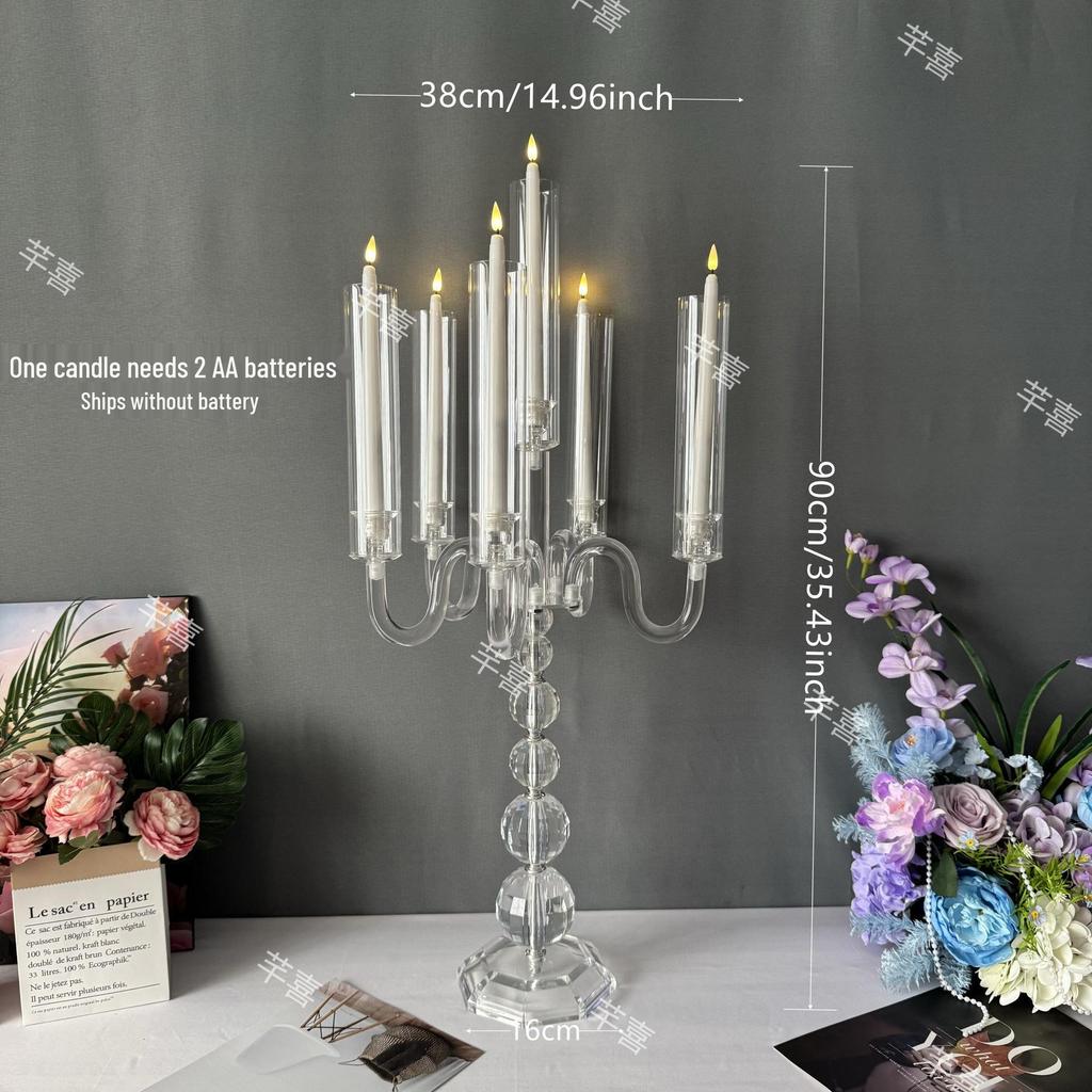 Transparent Acrylic Candle Holder for Birthdays, Weddings, and Banquet Decorations