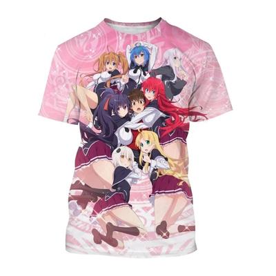 Summer High School DxD Anime Girl 3D Print T-Shirts Men Fashion Short Sleeve T Shirt Male Tees Tops Man Clothing