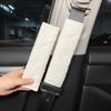 Fashion Ins Puff Cotton White Car Seat Cushion Cover Women Car Accessories Steering Wheel Cover Universal Auto Neck Waist