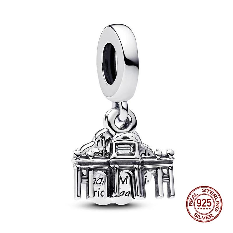 Original Charm Copper Landmark Building Series Charm Bead Fit 3Mm Original Bracelet For Women Diy Fine Jewelry Gift