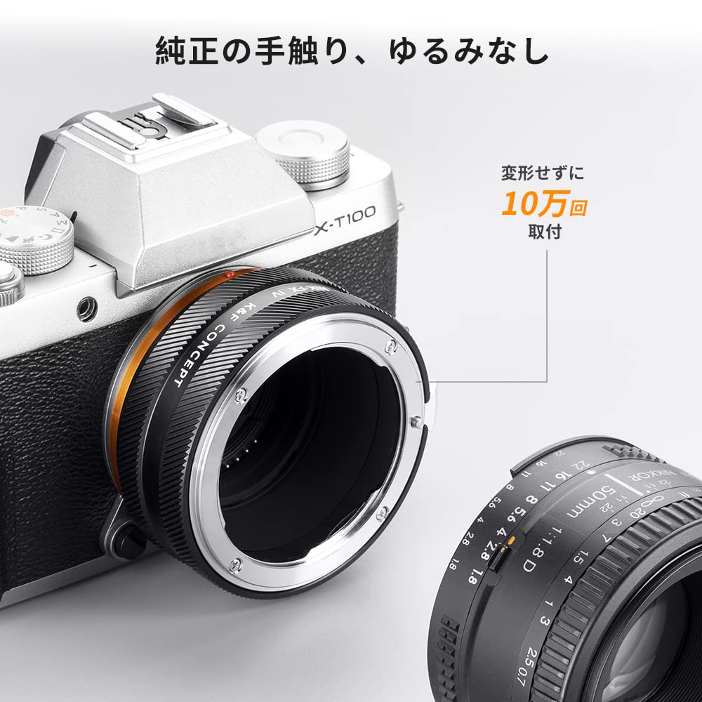 Concept IV Mount Adapter for Nikon Lenses To Fujifilm Manual Matte Infinity Direct from the Manufacturer K&F NIK-FX F-Mount X-Mount Cameras, Focus,